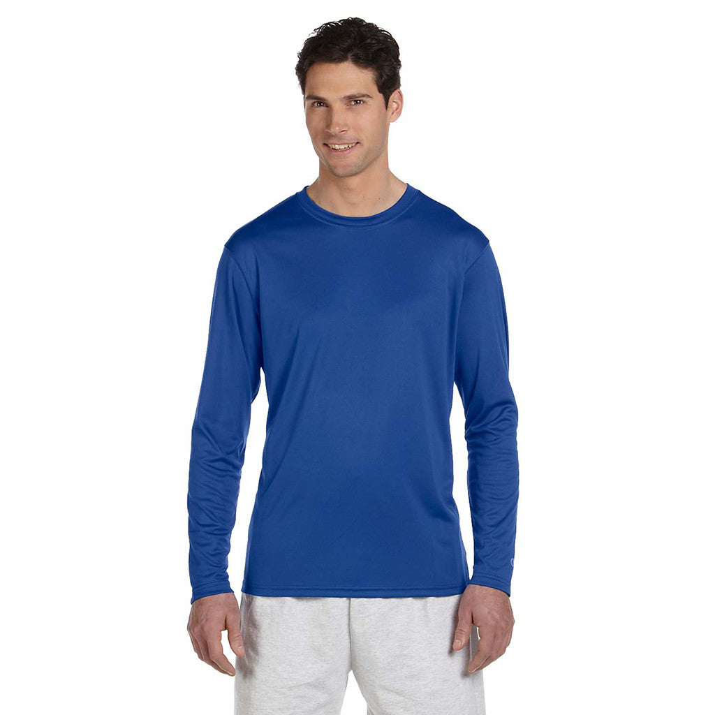 Champion Men s Double Dry Royal Blue L S Performance T Shirt