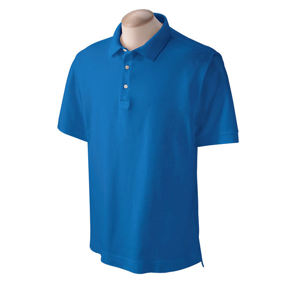 Devon & Jones Men's French Blue Pima Pique Short-Sleeve Polo