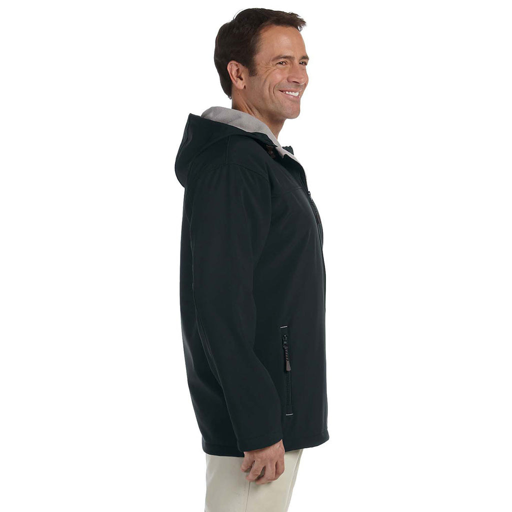 Devon & Jones Men's Black Soft Shell Hooded Jacket