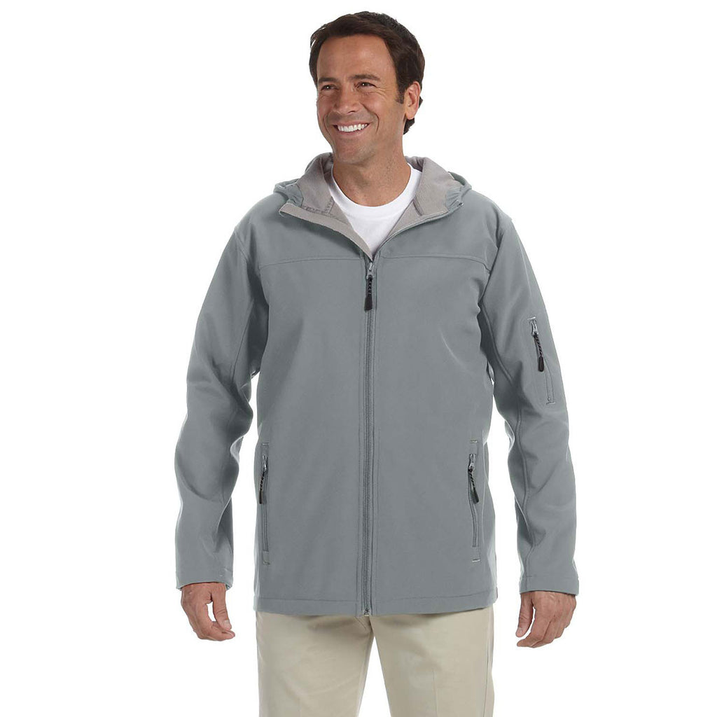 Devon & Jones Men's Charcoal Soft Shell Hooded Jacket