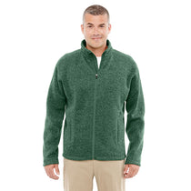 Devon & Jones Men's Forest Heather Bristol Full-Zip Sweater Fleece Jacket