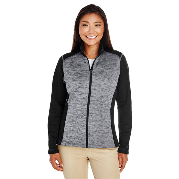 Devon & Jones Women's Black Heather/Dark Grey Heather Newbury Colorblo