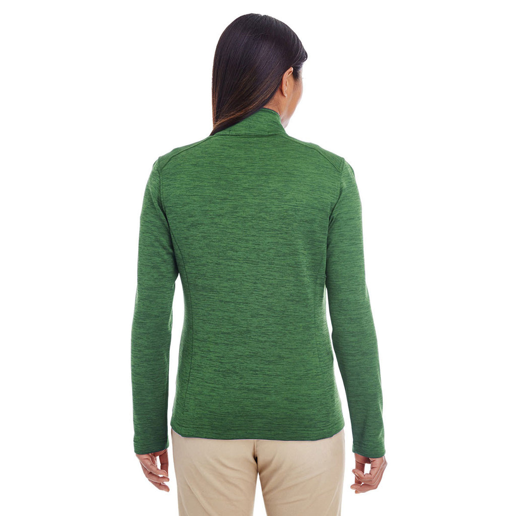 Devon & Jones Women's Forest Heather Newbury Melange Fleece Quarter-zi