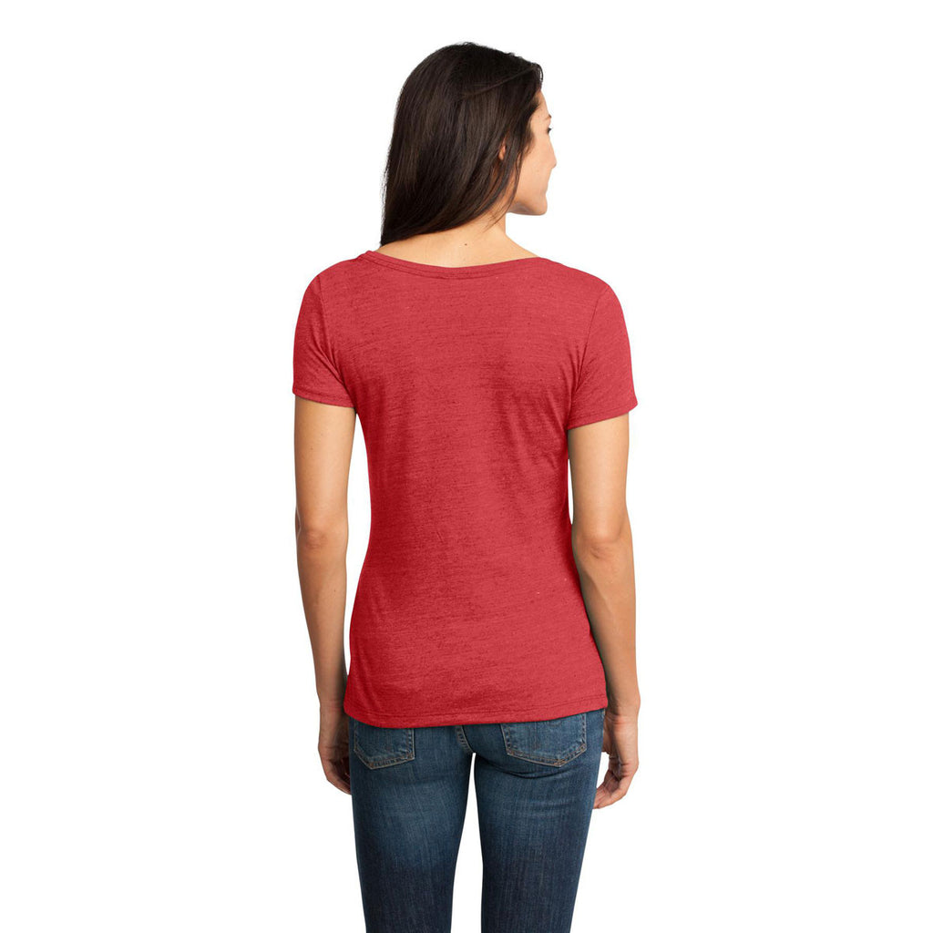 District Made Women's New Red Textured Scoop Tee