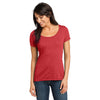 District Made Women's New Red Textured Scoop Tee