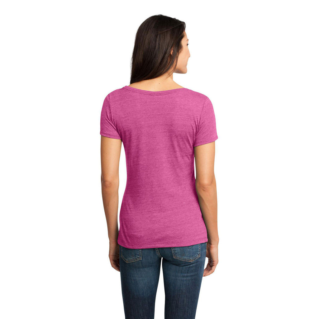 District Made Women's Pink Raspberry Textured Scoop Tee