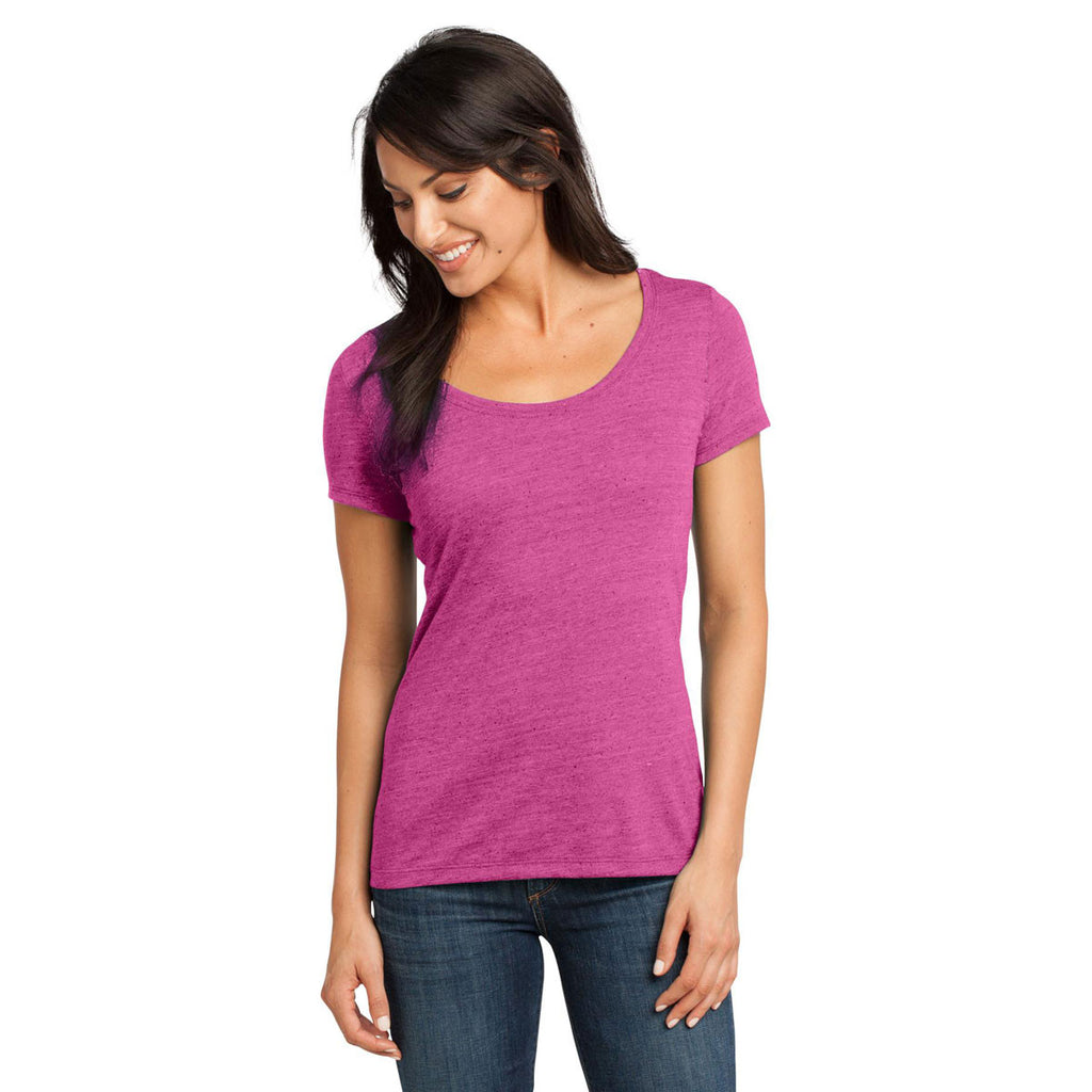 District Made Women's Pink Raspberry Textured Scoop Tee