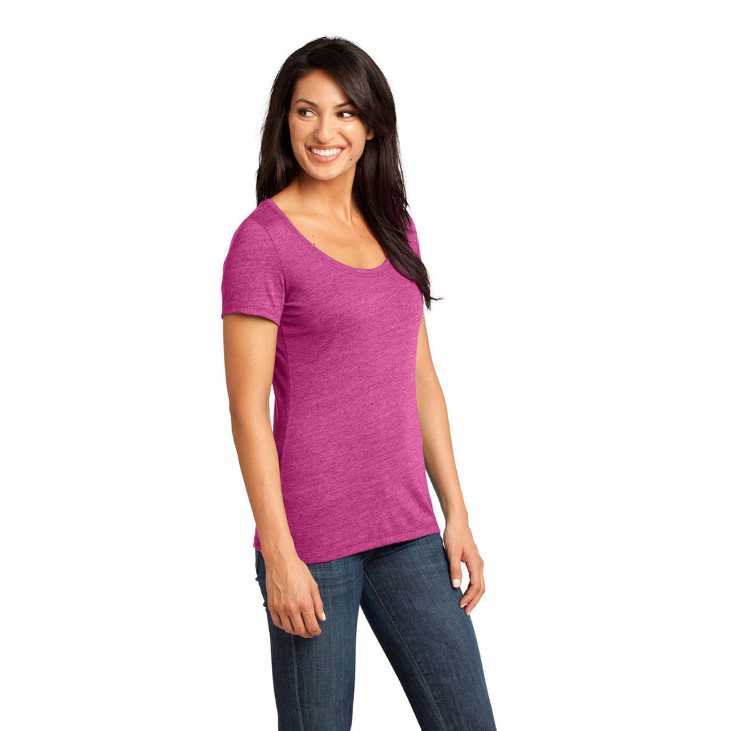 District Made Women's Pink Raspberry Textured Scoop Tee