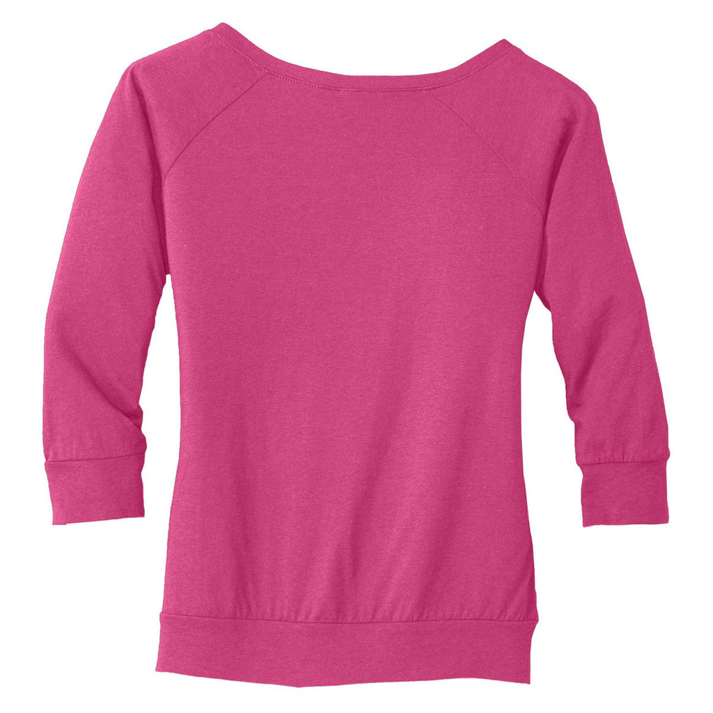 District Made Women's Dark Fuchsia Modal Blend 3/4-Sleeve Raglan