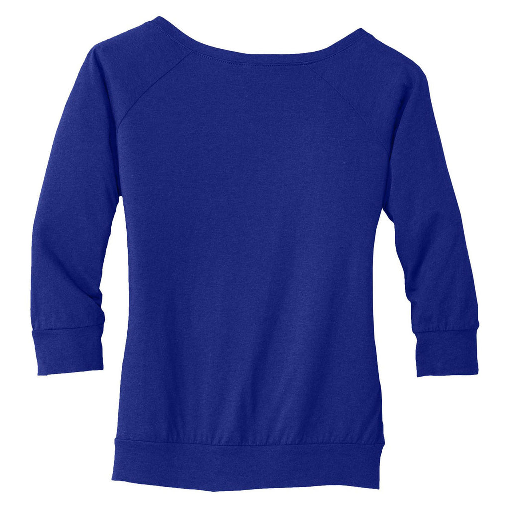 District Made Women's Lapis Blue Modal Blend 3/4-Sleeve Raglan