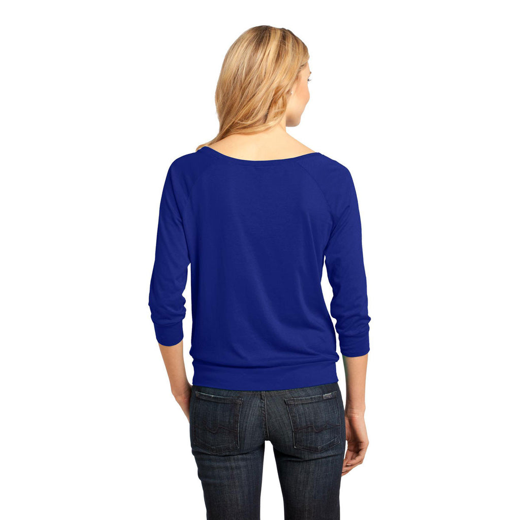 District Made Women's Lapis Blue Modal Blend 3/4-Sleeve Raglan