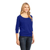 District Made Women's Lapis Blue Modal Blend 3/4-Sleeve Raglan