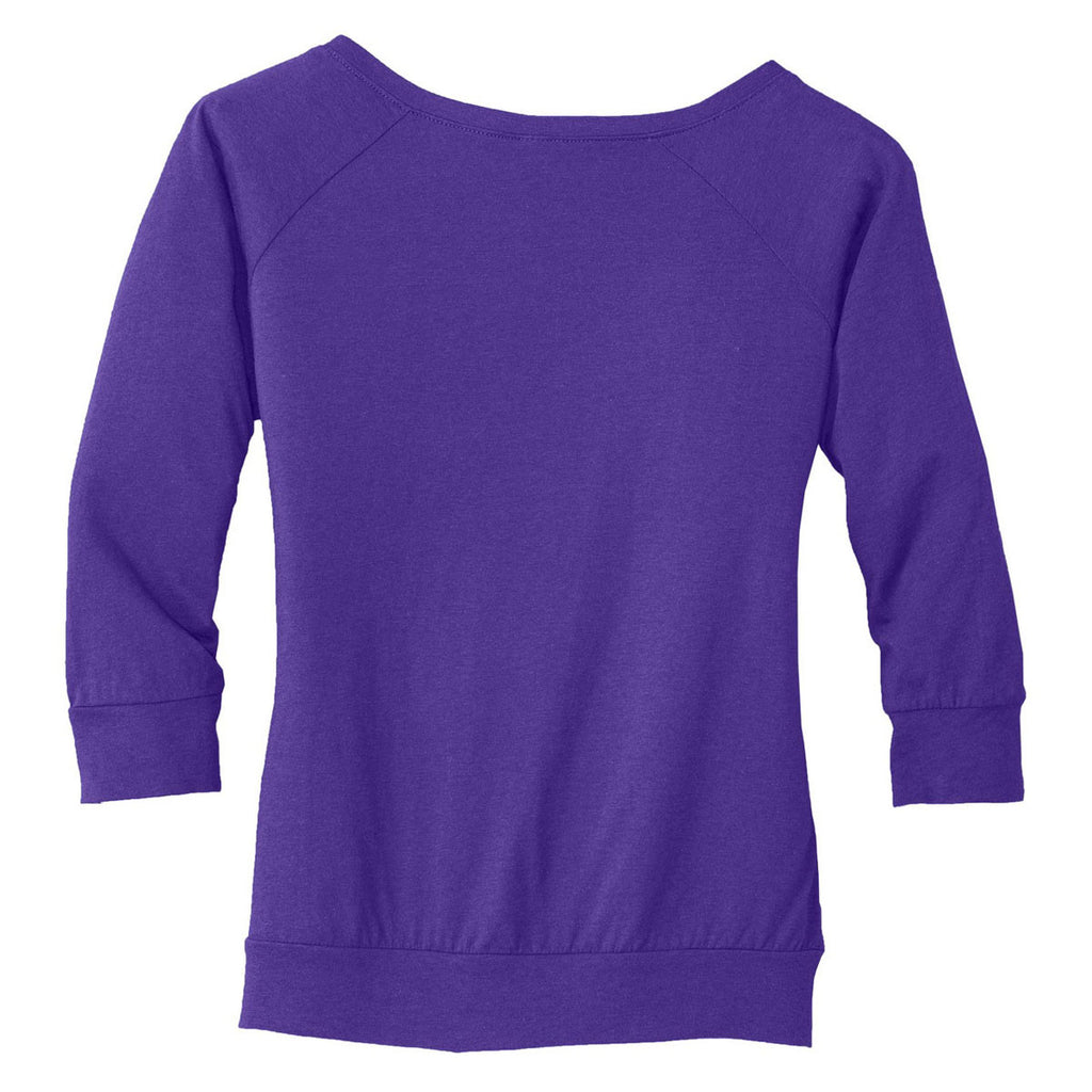 District Made Women's Purple Modal Blend 3/4-Sleeve Raglan