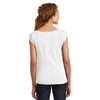 District Made Women's White Modal Blend Gathered Shoulder Tee