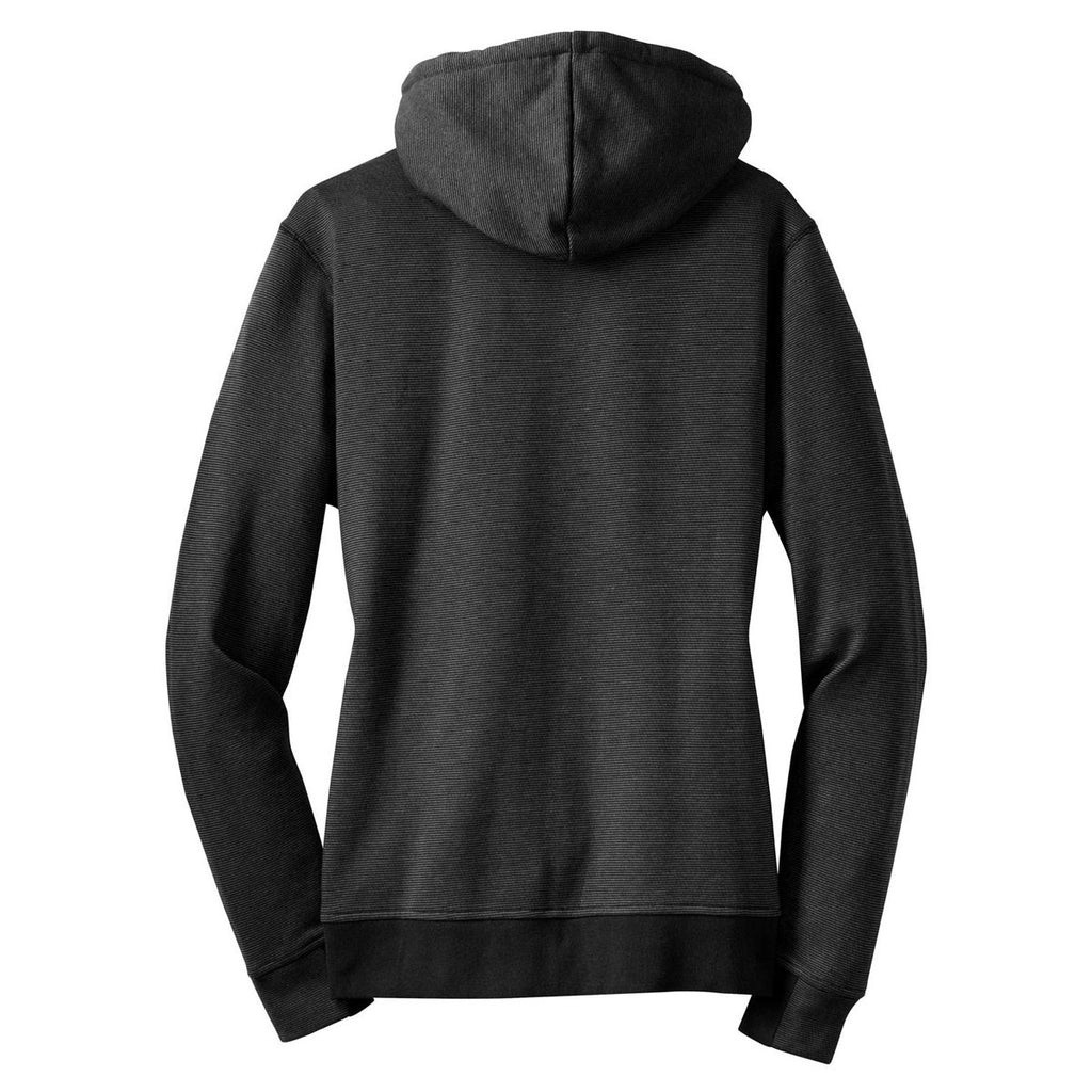 District Made Women's Black/Charcoal Mini Stripe Full-Zip Hoodie