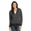 District Made Women's Black/Charcoal Mini Stripe Full-Zip Hoodie