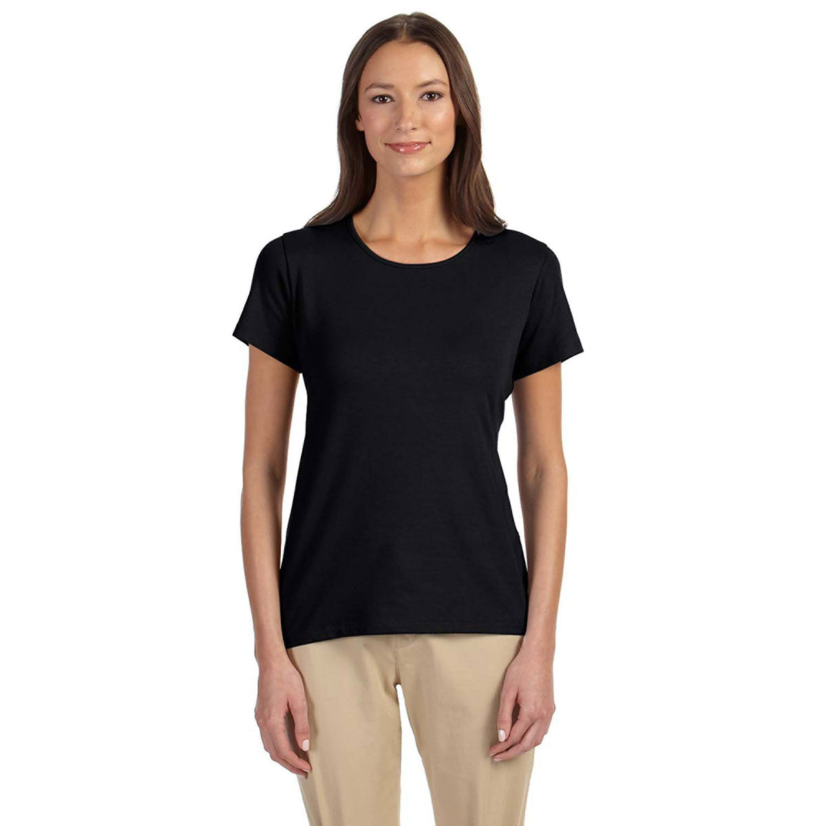 Devon & Jones Women's Black Perfect Fit Shell T-Shirt