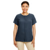 Devon & Jones Women's Navy Perfect Fit Short-Sleeve Crepe Blouse