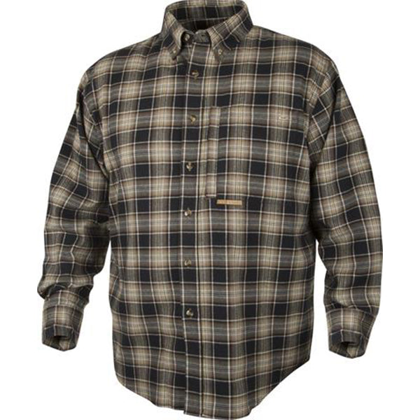 Drake Waterfowl Men's Navy/Tan Plaid Autumn Brushed Twill Shirt