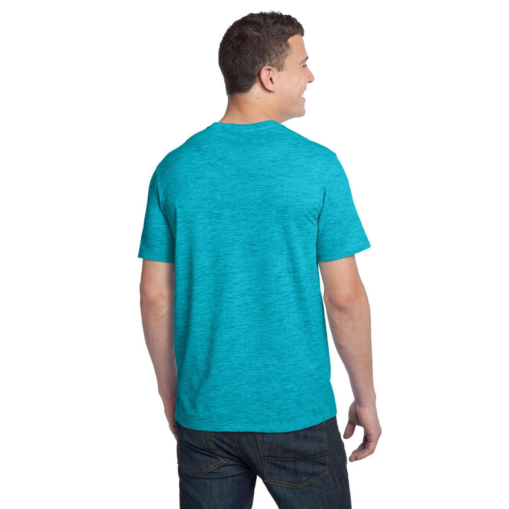 District Men's Aquamarine Extreme Heather Crew Tee