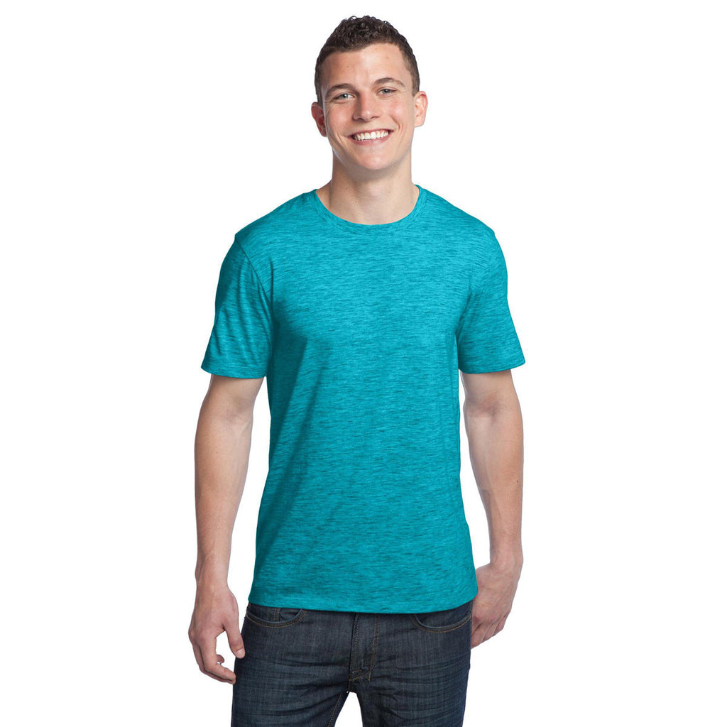 District Men's Aquamarine Extreme Heather Crew Tee