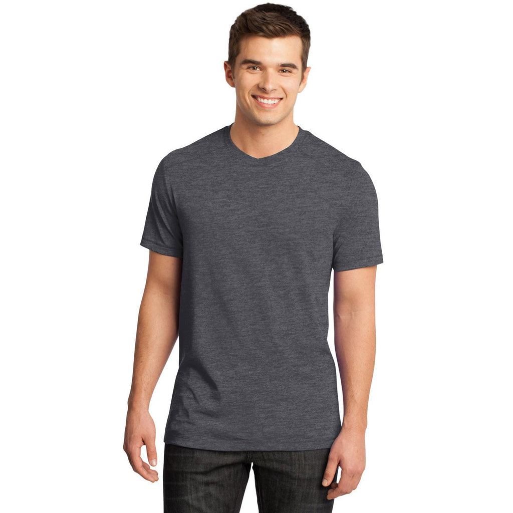 District Men's Charcoal Gravel Gravel 50/50 Notch Crew Tee