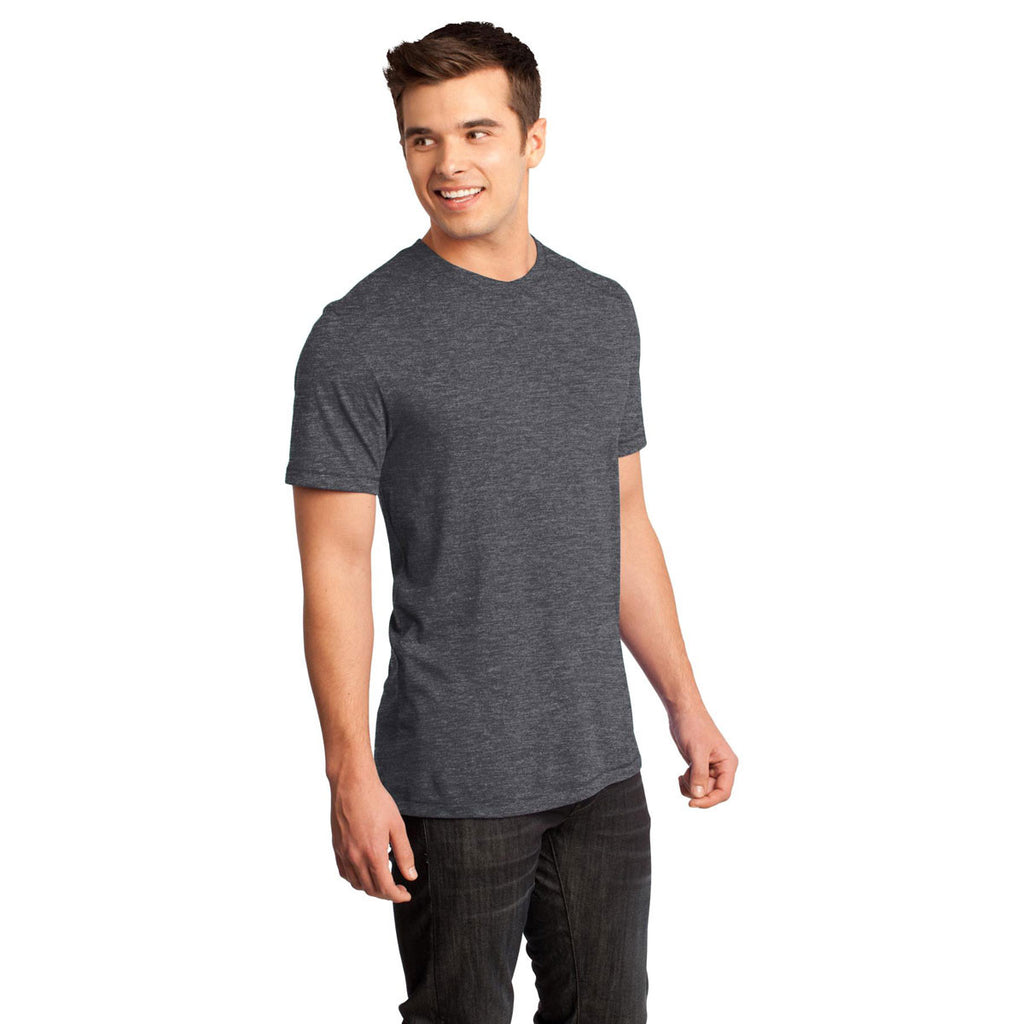 District Men's Charcoal Gravel Gravel 50/50 Notch Crew Tee