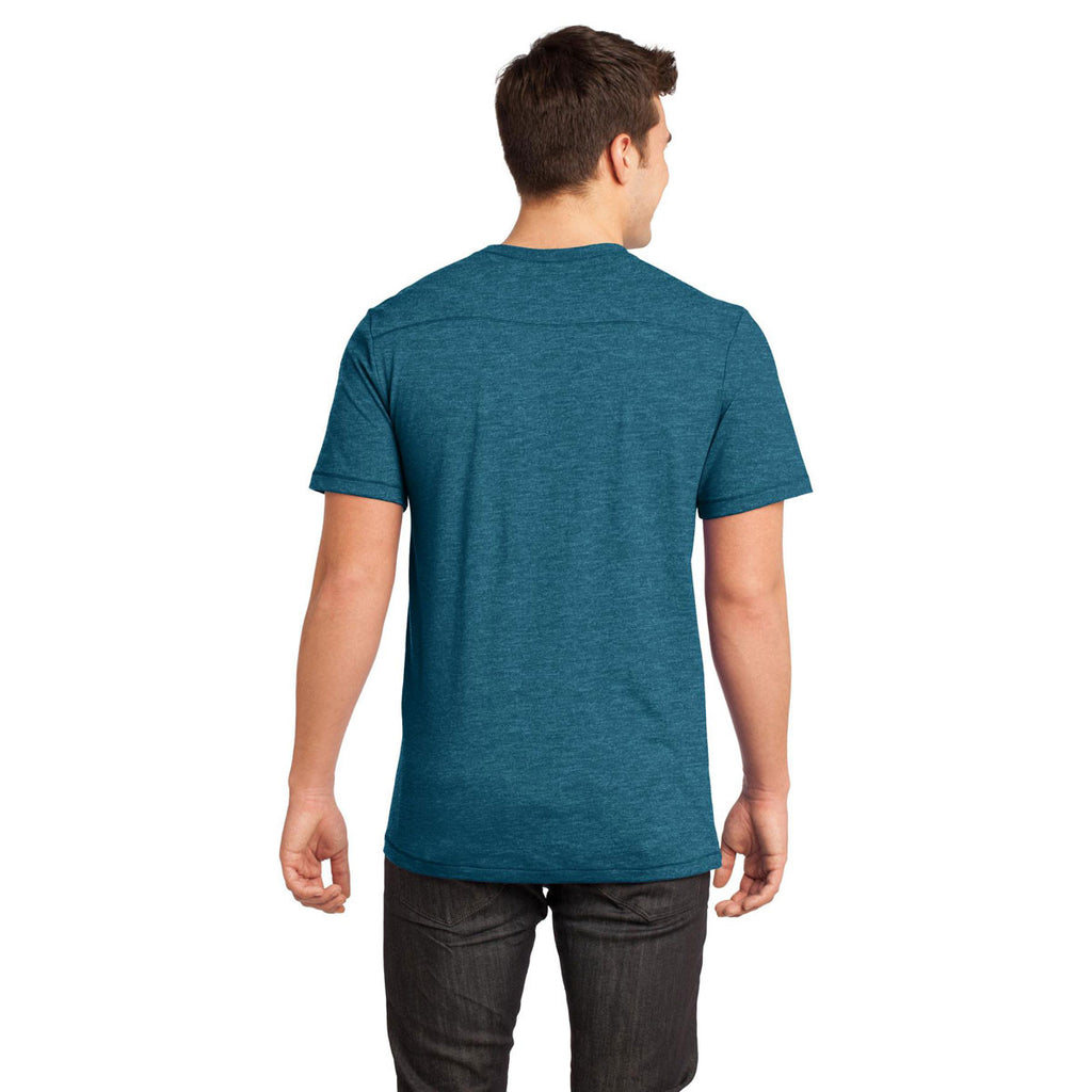 District Men's Turquoise Gravel Gravel 50/50 Notch Crew Tee