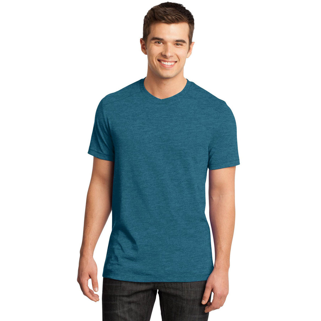 District Men's Turquoise Gravel Gravel 50/50 Notch Crew Tee