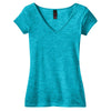 District Women's Aquamarine Extreme Heather V-Neck Tee