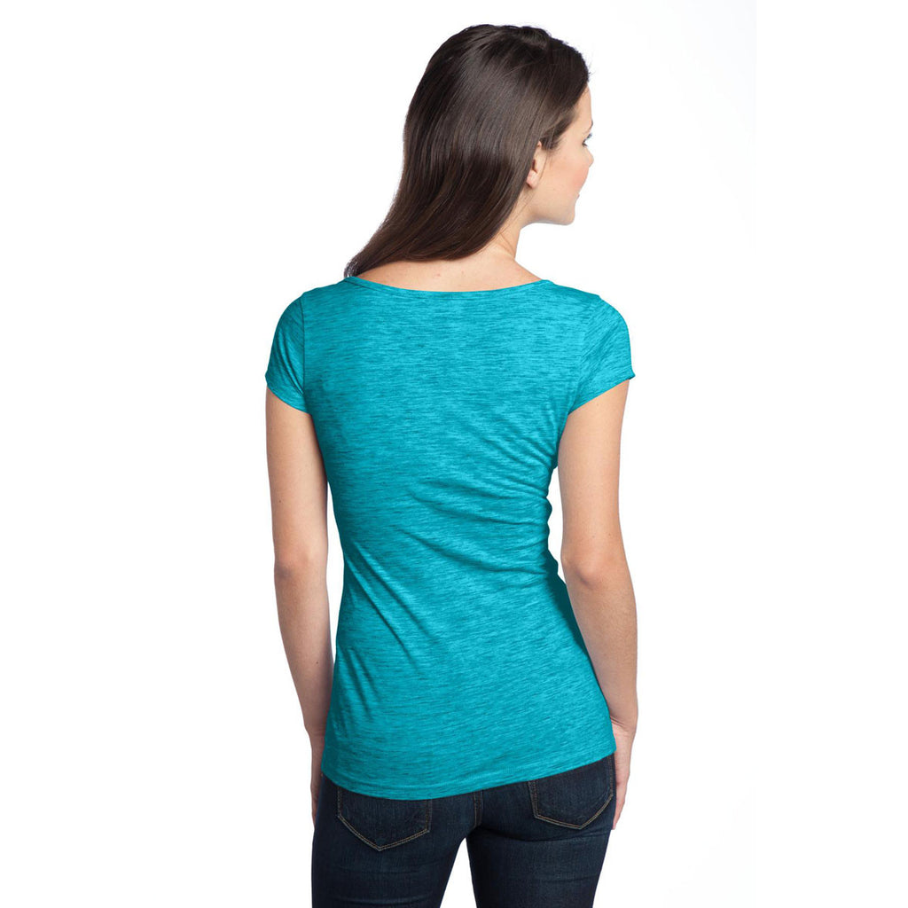 District Women's Aquamarine Extreme Heather V-Neck Tee