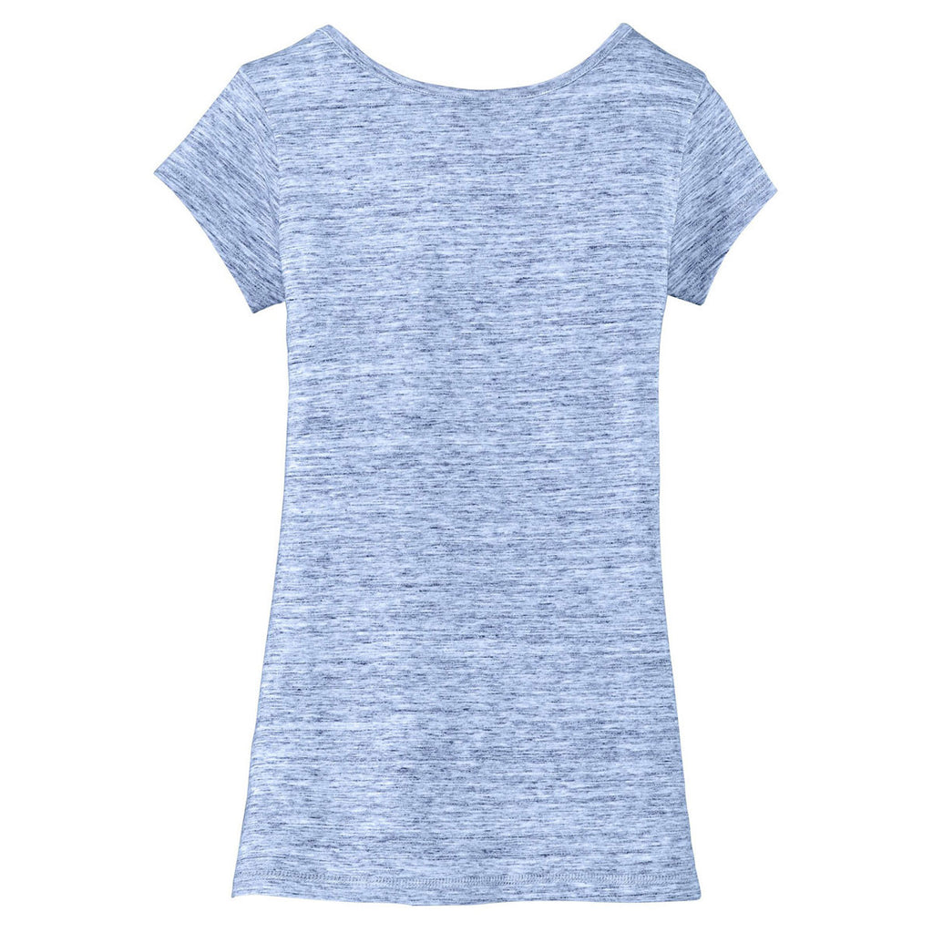 District Women's Blue Extreme Heather V-Neck Tee