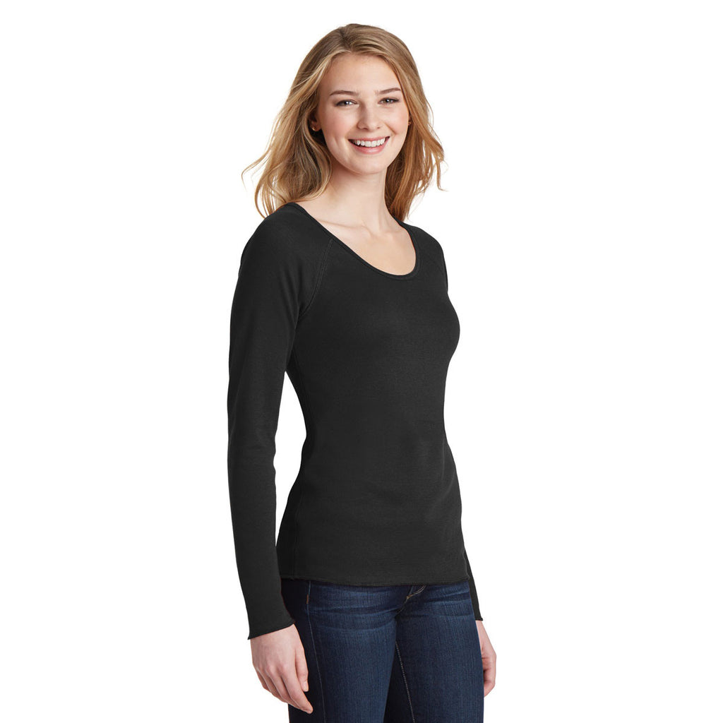 District Women's Black Long Sleeve Thermal