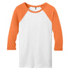 District Women's Orange/White 50/50 3/4-Sleeve Raglan Tee