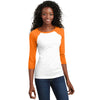 District Women's Orange/White 50/50 3/4-Sleeve Raglan Tee