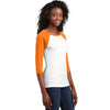 District Women's Orange/White 50/50 3/4-Sleeve Raglan Tee