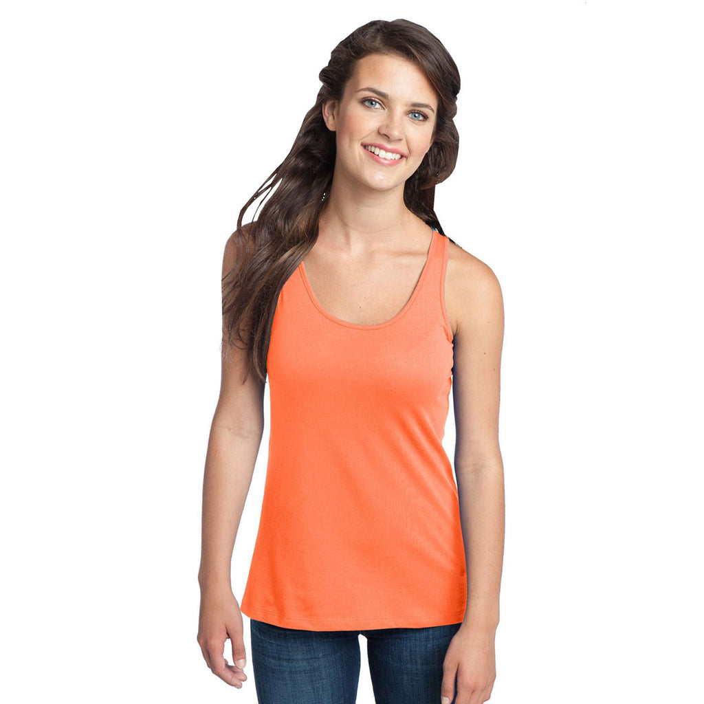 District Women's Neon Orange 60/40 Racerback Tank