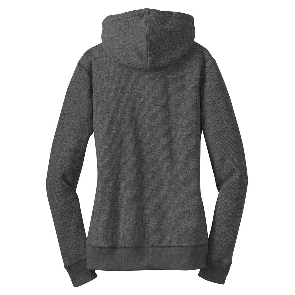 District Women's Marled Black Marled Fleece Full-Zip Hoodie