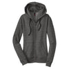 District Women's Marled Black Marled Fleece Full-Zip Hoodie