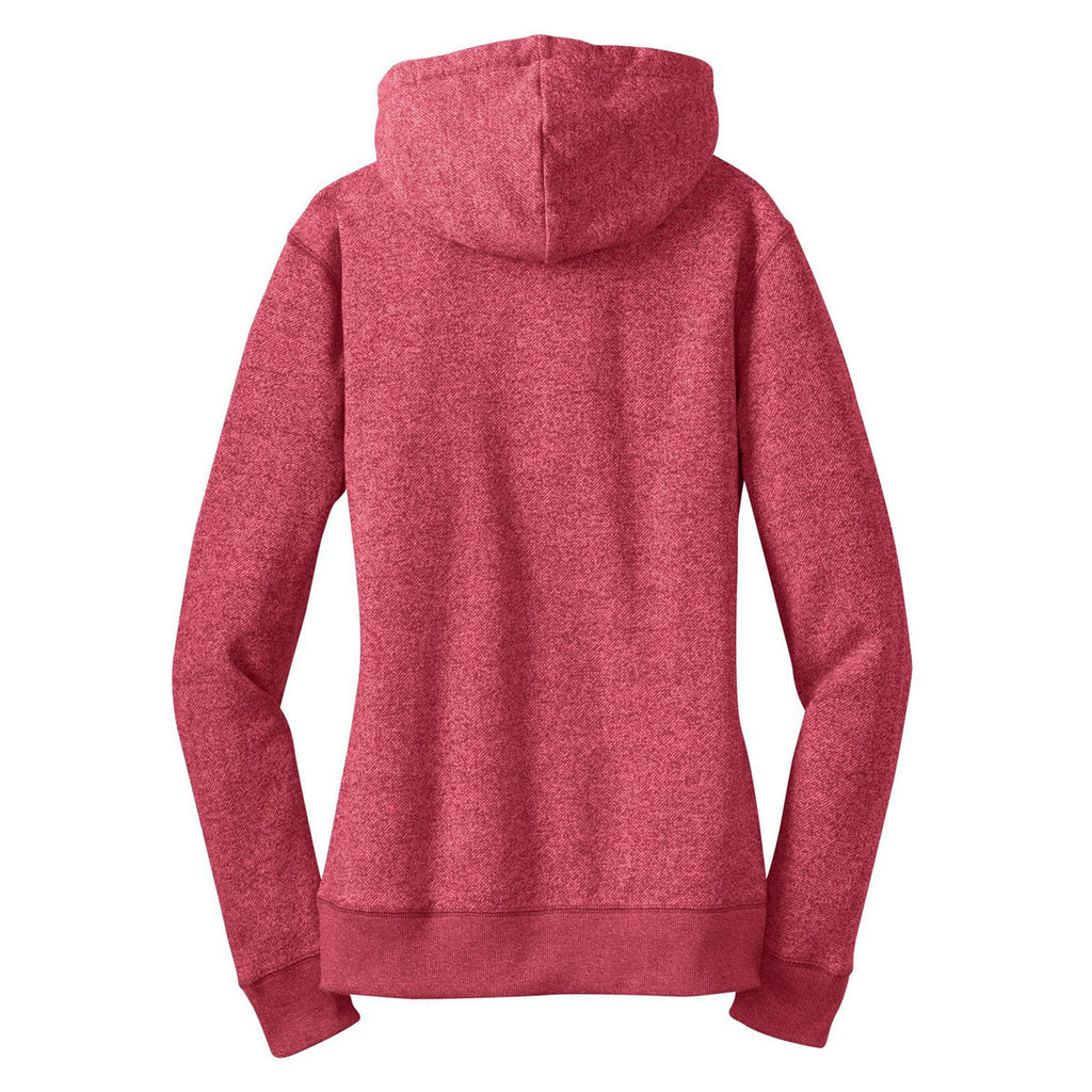 District Women's Marled Deep Red Marled Fleece Full-Zip Hoodie