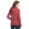 District Women's Marled Deep Red Marled Fleece Full-Zip Hoodie