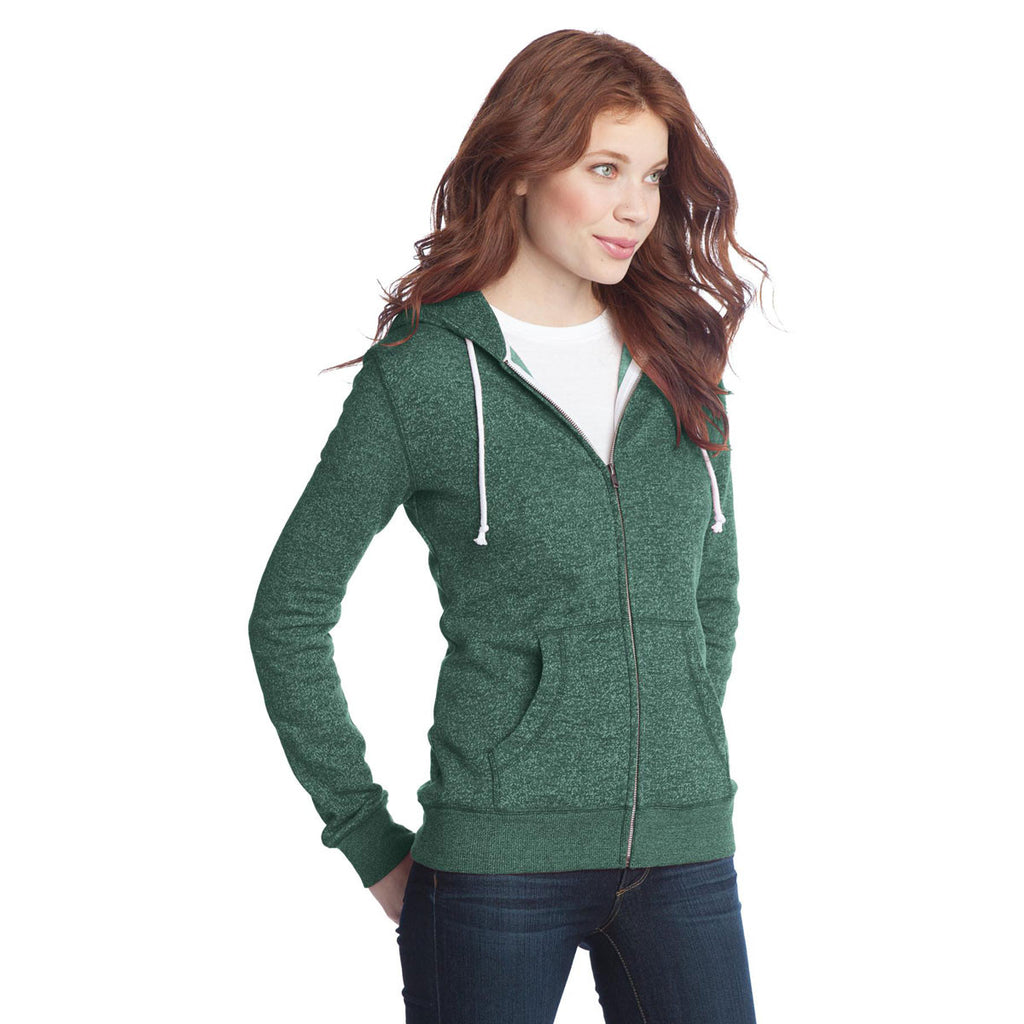 District Women's Marled Evergreen Marled Fleece Full-Zip Hoodie