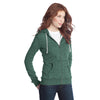 District Women's Marled Evergreen Marled Fleece Full-Zip Hoodie