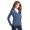 District Women's Marled Storm Blue Marled Fleece Full-Zip Hoodie