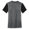 District Men's Heathered Charcoal/Black Very Important Tee with Contrast Sleeves and Pocket