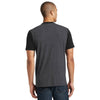 District Men's Heathered Charcoal/Black Very Important Tee with Contrast Sleeves and Pocket