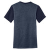 District Men's Heathered Navy/New Navy Very Important Tee with Contrast Sleeves and Pocket