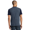 District Men's Heathered Navy/New Navy Very Important Tee with Contrast Sleeves and Pocket