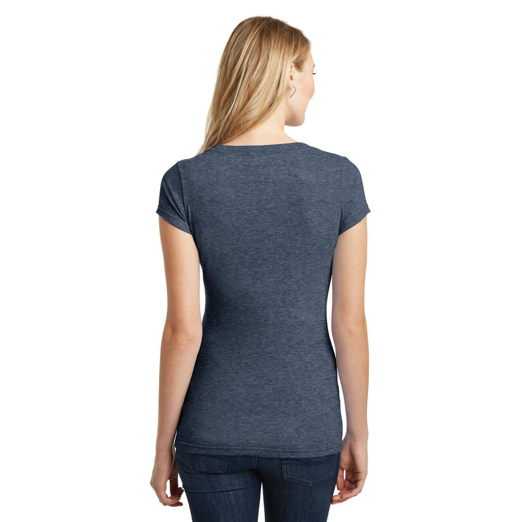 District Women's Heathered Navy Very Important Tee Deep V-Neck