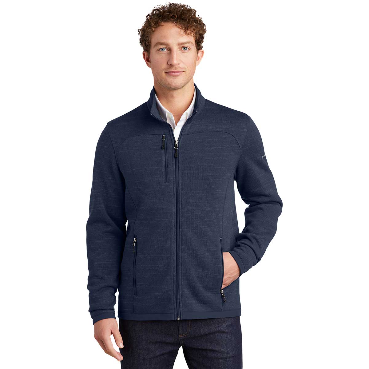  Eddie Bauer Heathered Sweater Fleece Jacket - Men's 153509-M